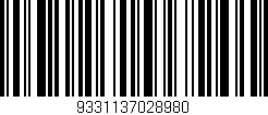 Código de barras (EAN, GTIN, SKU, ISBN): '9331137028980'