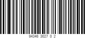 Código de barras (EAN, GTIN, SKU, ISBN): '94346_3027_0_2'