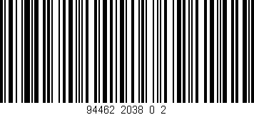 Código de barras (EAN, GTIN, SKU, ISBN): '94462_2038_0_2'
