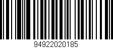 Código de barras (EAN, GTIN, SKU, ISBN): '94922020185'