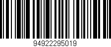 Código de barras (EAN, GTIN, SKU, ISBN): '94922295019'