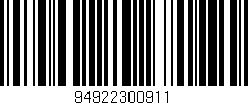 Código de barras (EAN, GTIN, SKU, ISBN): '94922300911'