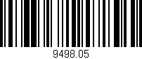 Código de barras (EAN, GTIN, SKU, ISBN): '9498.05'
