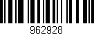 Código de barras (EAN, GTIN, SKU, ISBN): '962928'