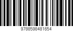 Código de barras (EAN, GTIN, SKU, ISBN): '9788598481654'