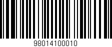 Código de barras (EAN, GTIN, SKU, ISBN): '98014100010'