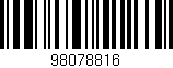Código de barras (EAN, GTIN, SKU, ISBN): '98078816'