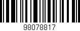 Código de barras (EAN, GTIN, SKU, ISBN): '98078817'