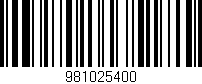 Código de barras (EAN, GTIN, SKU, ISBN): '981025400'