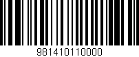 Código de barras (EAN, GTIN, SKU, ISBN): '981410110000'