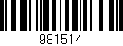 Código de barras (EAN, GTIN, SKU, ISBN): '981514'