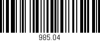 Código de barras (EAN, GTIN, SKU, ISBN): '985.04'