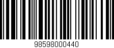 Código de barras (EAN, GTIN, SKU, ISBN): '98598000440'