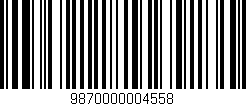 Código de barras (EAN, GTIN, SKU, ISBN): '9870000004558'