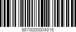 Código de barras (EAN, GTIN, SKU, ISBN): '9870000004916'