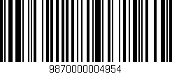 Código de barras (EAN, GTIN, SKU, ISBN): '9870000004954'