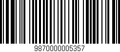Código de barras (EAN, GTIN, SKU, ISBN): '9870000005357'