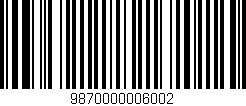 Código de barras (EAN, GTIN, SKU, ISBN): '9870000006002'