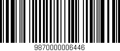Código de barras (EAN, GTIN, SKU, ISBN): '9870000006446'