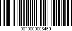 Código de barras (EAN, GTIN, SKU, ISBN): '9870000006460'