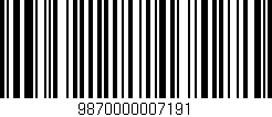 Código de barras (EAN, GTIN, SKU, ISBN): '9870000007191'