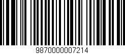 Código de barras (EAN, GTIN, SKU, ISBN): '9870000007214'