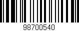 Código de barras (EAN, GTIN, SKU, ISBN): '98700540'
