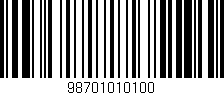 Código de barras (EAN, GTIN, SKU, ISBN): '98701010100'