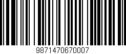 Código de barras (EAN, GTIN, SKU, ISBN): '9871470670007'