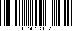 Código de barras (EAN, GTIN, SKU, ISBN): '9871471040007'