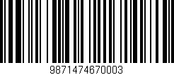 Código de barras (EAN, GTIN, SKU, ISBN): '9871474670003'