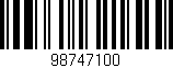Código de barras (EAN, GTIN, SKU, ISBN): '98747100'
