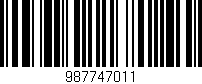 Código de barras (EAN, GTIN, SKU, ISBN): '987747011'