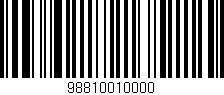 Código de barras (EAN, GTIN, SKU, ISBN): '98810010000'