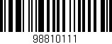 Código de barras (EAN, GTIN, SKU, ISBN): '98810111'
