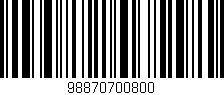 Código de barras (EAN, GTIN, SKU, ISBN): '98870700800'