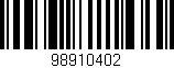 Código de barras (EAN, GTIN, SKU, ISBN): '98910402'