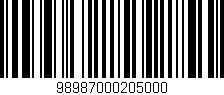 Código de barras (EAN, GTIN, SKU, ISBN): '98987000205000'