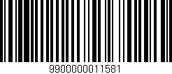 Código de barras (EAN, GTIN, SKU, ISBN): '9900000011581'