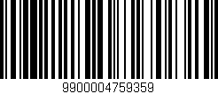 Código de barras (EAN, GTIN, SKU, ISBN): '9900004759359'