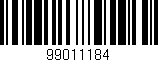Código de barras (EAN, GTIN, SKU, ISBN): '99011184'