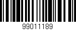 Código de barras (EAN, GTIN, SKU, ISBN): '99011189'