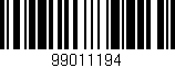 Código de barras (EAN, GTIN, SKU, ISBN): '99011194'