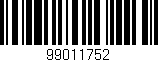 Código de barras (EAN, GTIN, SKU, ISBN): '99011752'