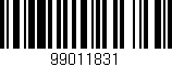 Código de barras (EAN, GTIN, SKU, ISBN): '99011831'