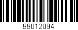 Código de barras (EAN, GTIN, SKU, ISBN): '99012094'