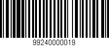 Código de barras (EAN, GTIN, SKU, ISBN): '99240000019'