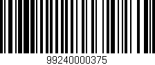 Código de barras (EAN, GTIN, SKU, ISBN): '99240000375'