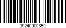 Código de barras (EAN, GTIN, SKU, ISBN): '99240000650'