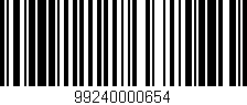 Código de barras (EAN, GTIN, SKU, ISBN): '99240000654'